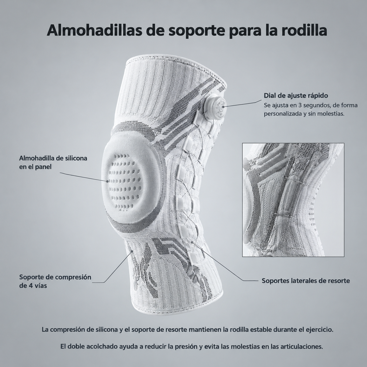 Rodillera ajustable con dial